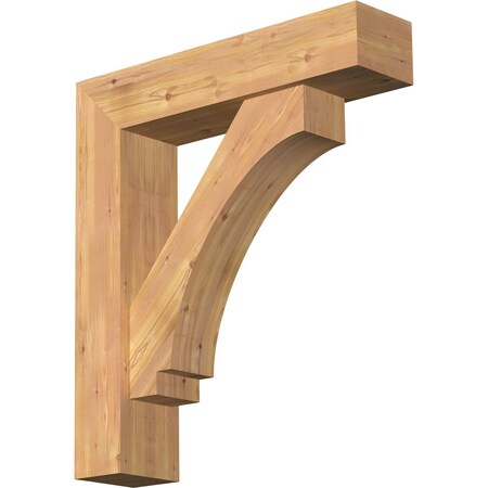 Ekena Millwork Imperial Block Smooth Bracket w/ Offset Brace, Western Red Cedar, 7 1/2"W x 32"D x 36"H BKT0806X32X36IMP05SWR